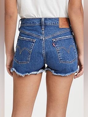 Levis 502 denim high rise cutoff shorts